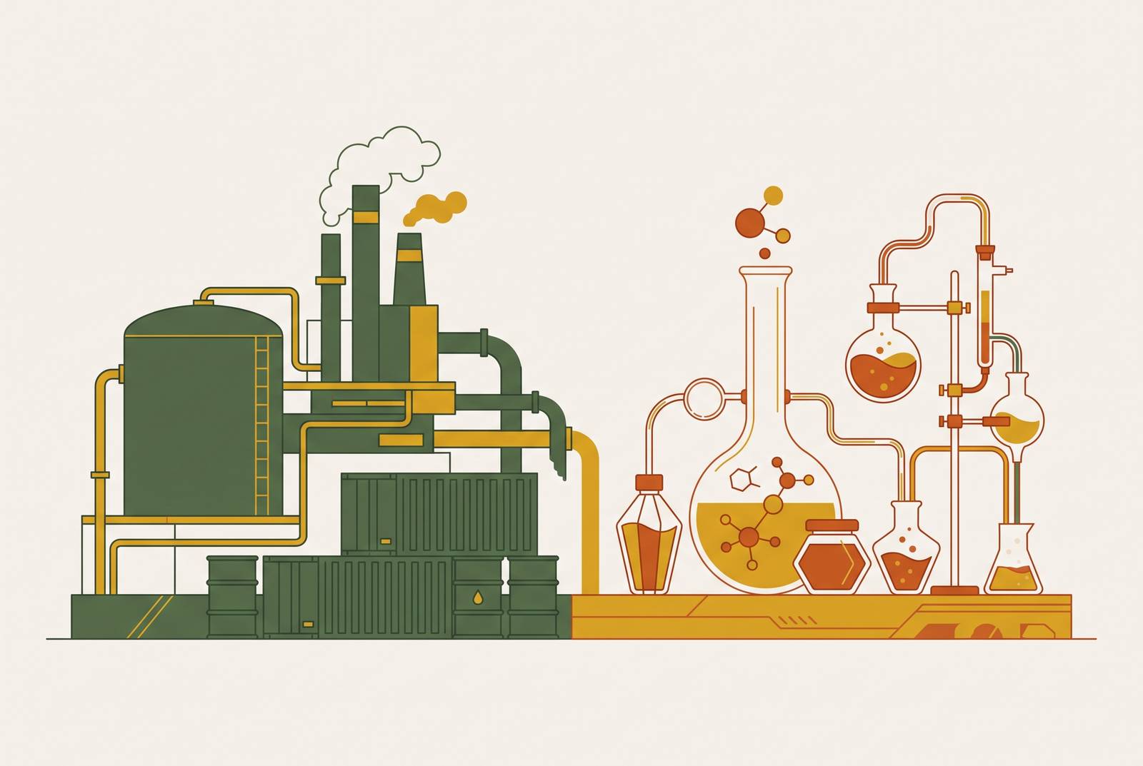 Cover illustration for “Selling Specialty Chemicals Versus Commodity Chemicals to Plants”