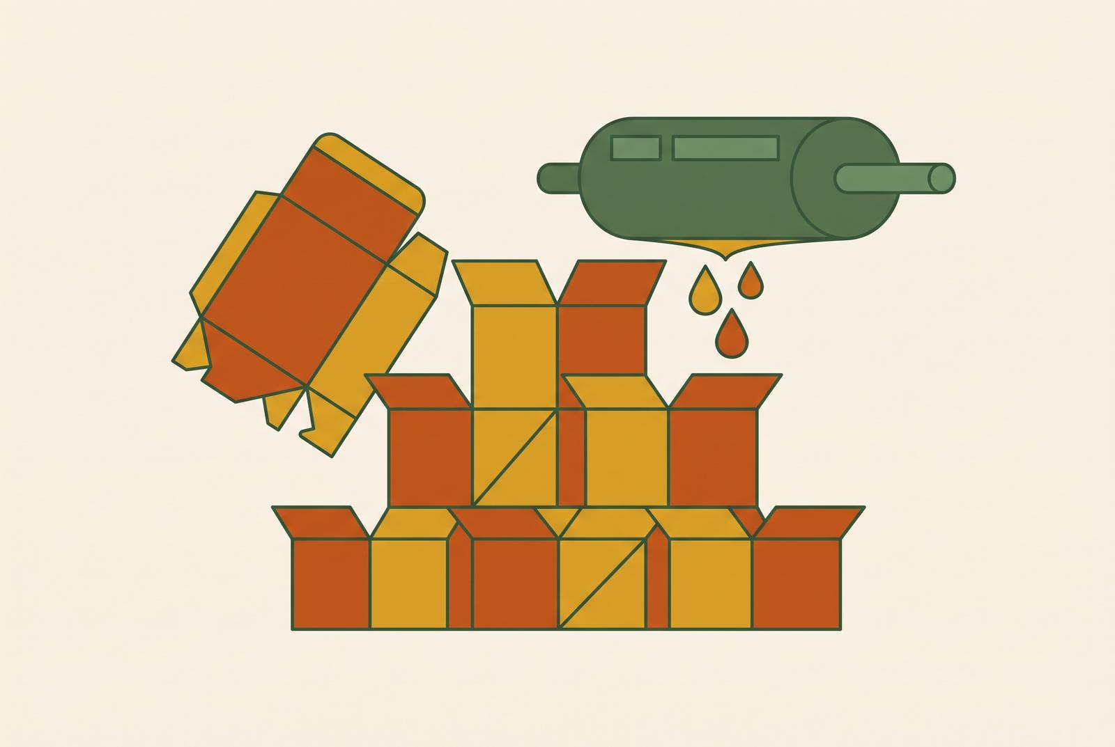 Cover illustration for “U.S. Printing and Packaging Industry Profile for Chemical Suppliers”