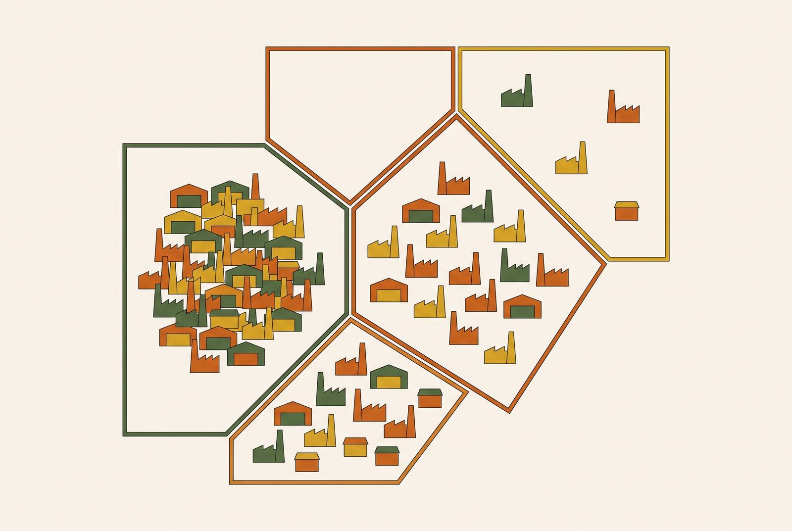 Cover illustration for “Building Sales Territories Around Manufacturing Density”