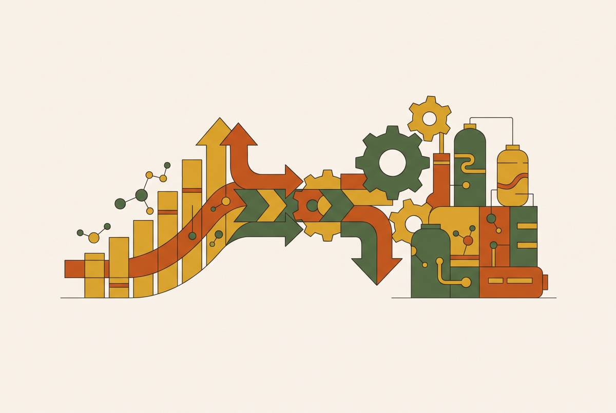 Cover illustration for “IBP Process Alignment Between Chemical Sales Forecasting and Production Planning”