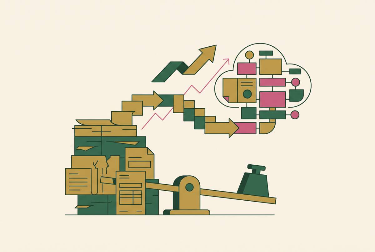 Cover illustration for “Migration Cost From Legacy OCR to Modern Document AI”