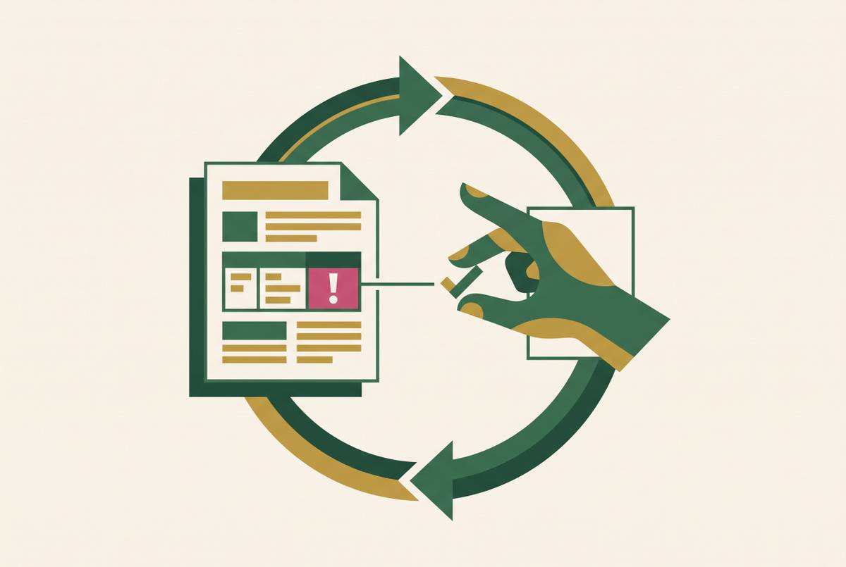 Cover illustration for “Human-in-the-Loop Design for Document AI Error Recovery”