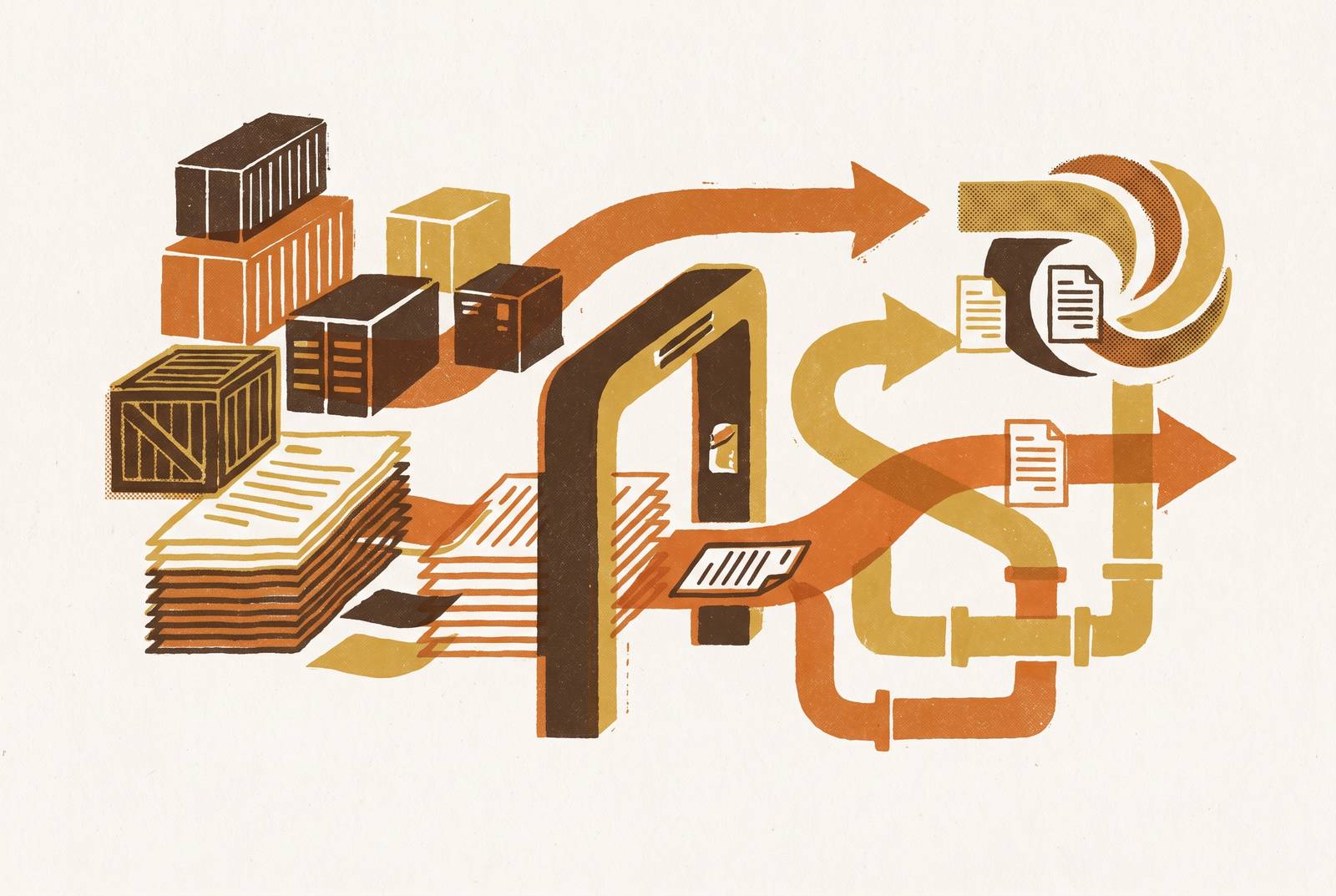 Cover illustration for “Logistics Document Processing Workflow Redesign for Freight and Customs”