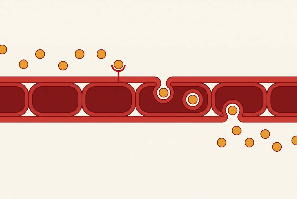 Cover illustration for “Receptor-Mediated Transcytosis Across the Blood-Brain Barrier”