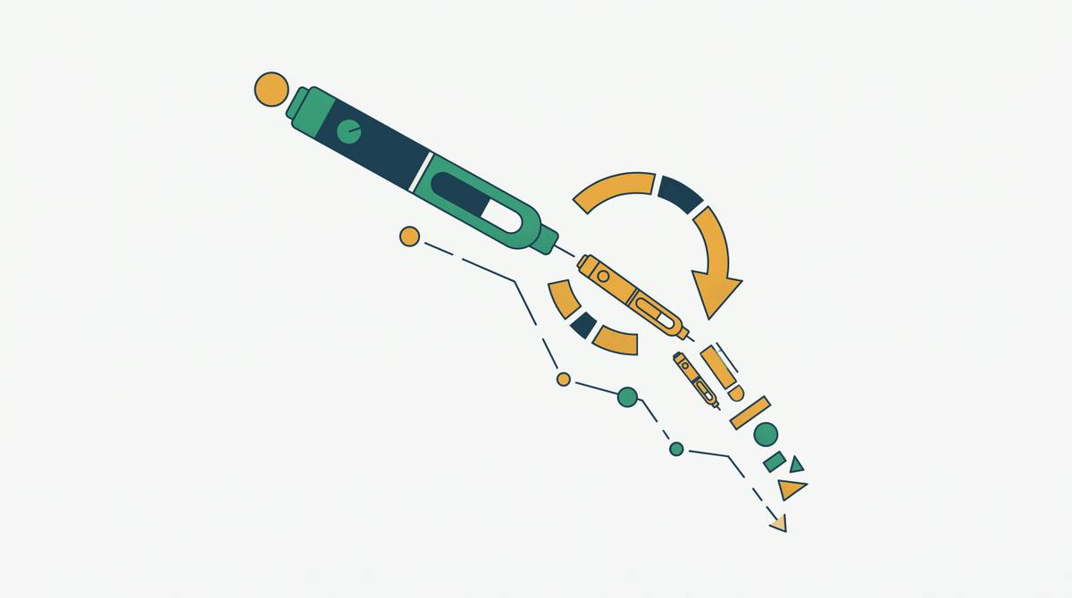 Cover illustration for “GLP-1 Injection Discontinuation Rates and Their Causes”