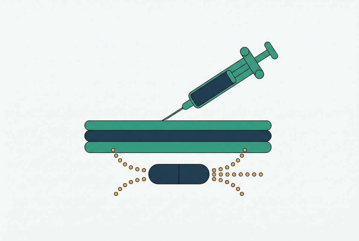 Cover illustration for “Long-Acting Injectable Formulations and Implantable Depots”