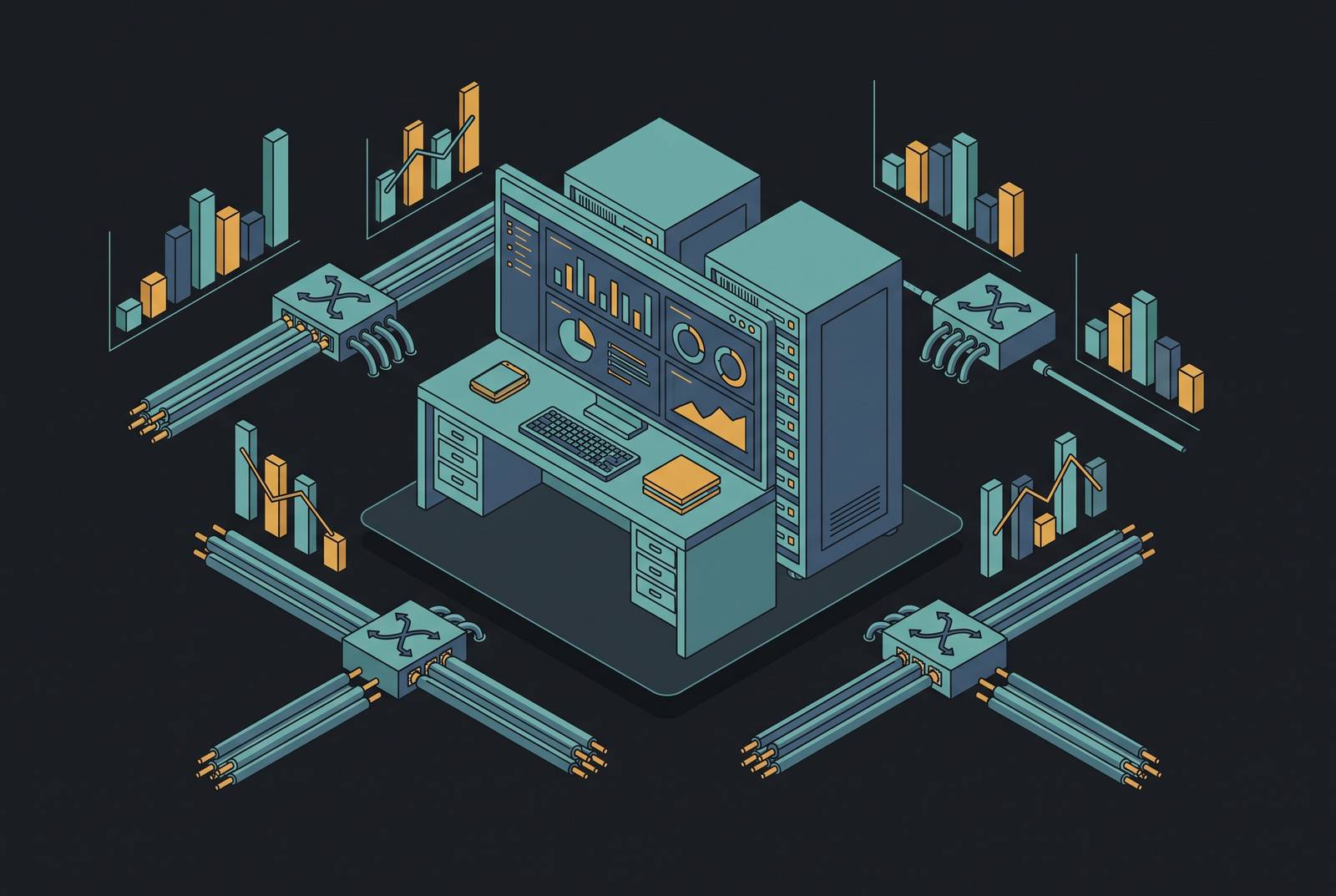 Cover illustration for “OSS KPI Benchmarks for Fiber and Carrier Ethernet Operators”