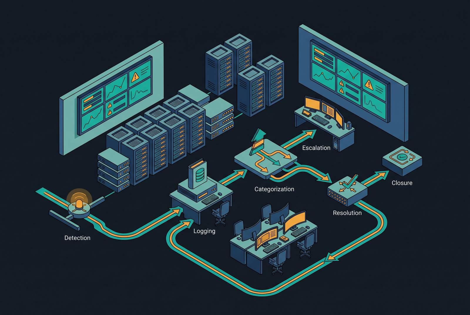 Cover illustration for “ITIL Incident Management Workflows in a Telecom NOC”