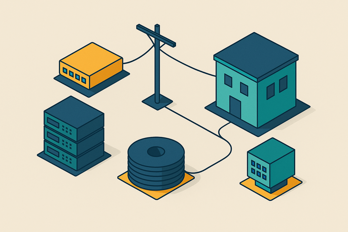 Cover illustration for “Fiber Optic Network Design for FTTH and Carrier Ethernet”