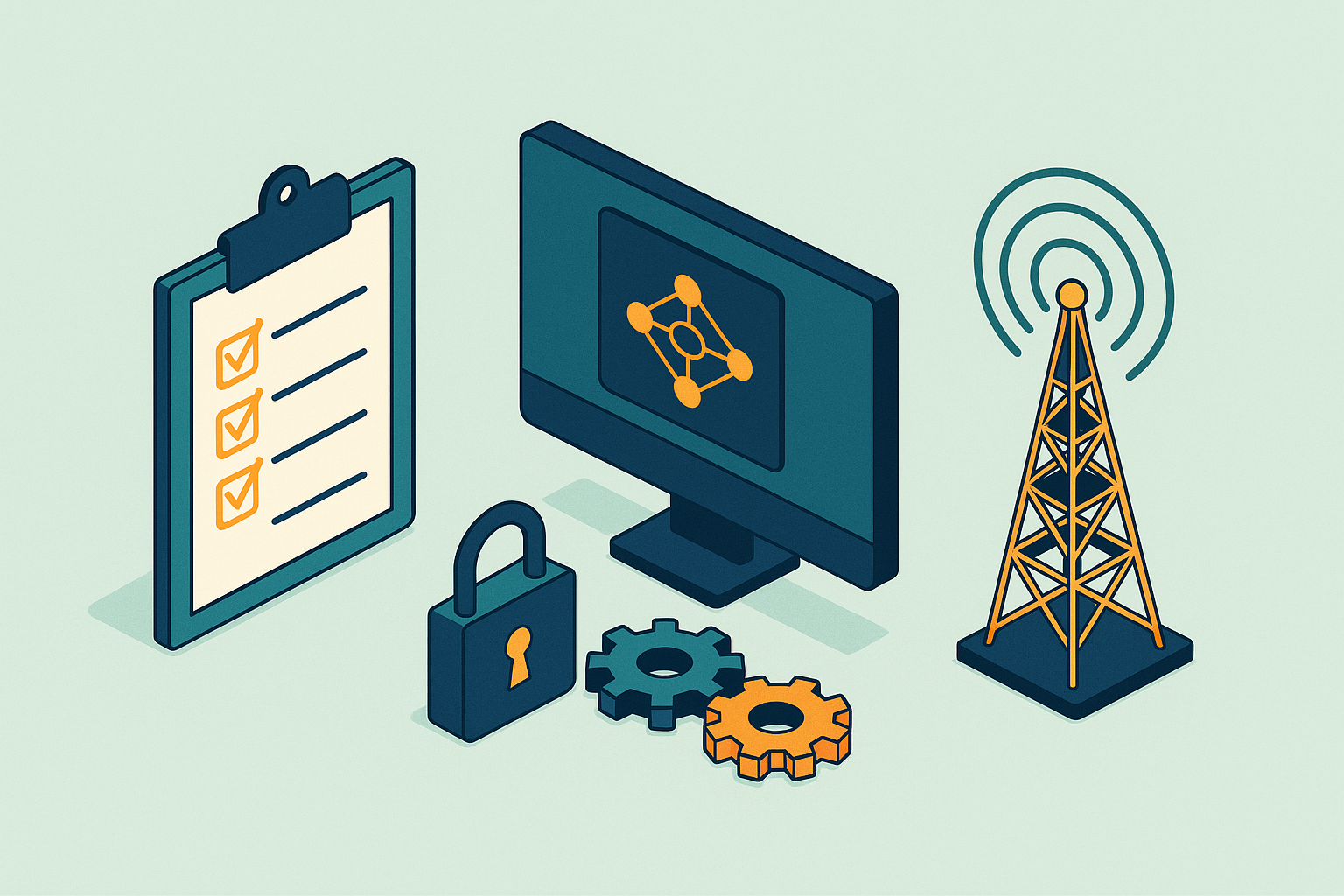 Cover illustration for “AI Governance Frameworks for Telecom Operations”