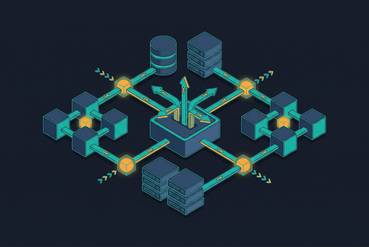 Cover illustration for “Event-Driven Architecture Patterns in AI-Native OSS”