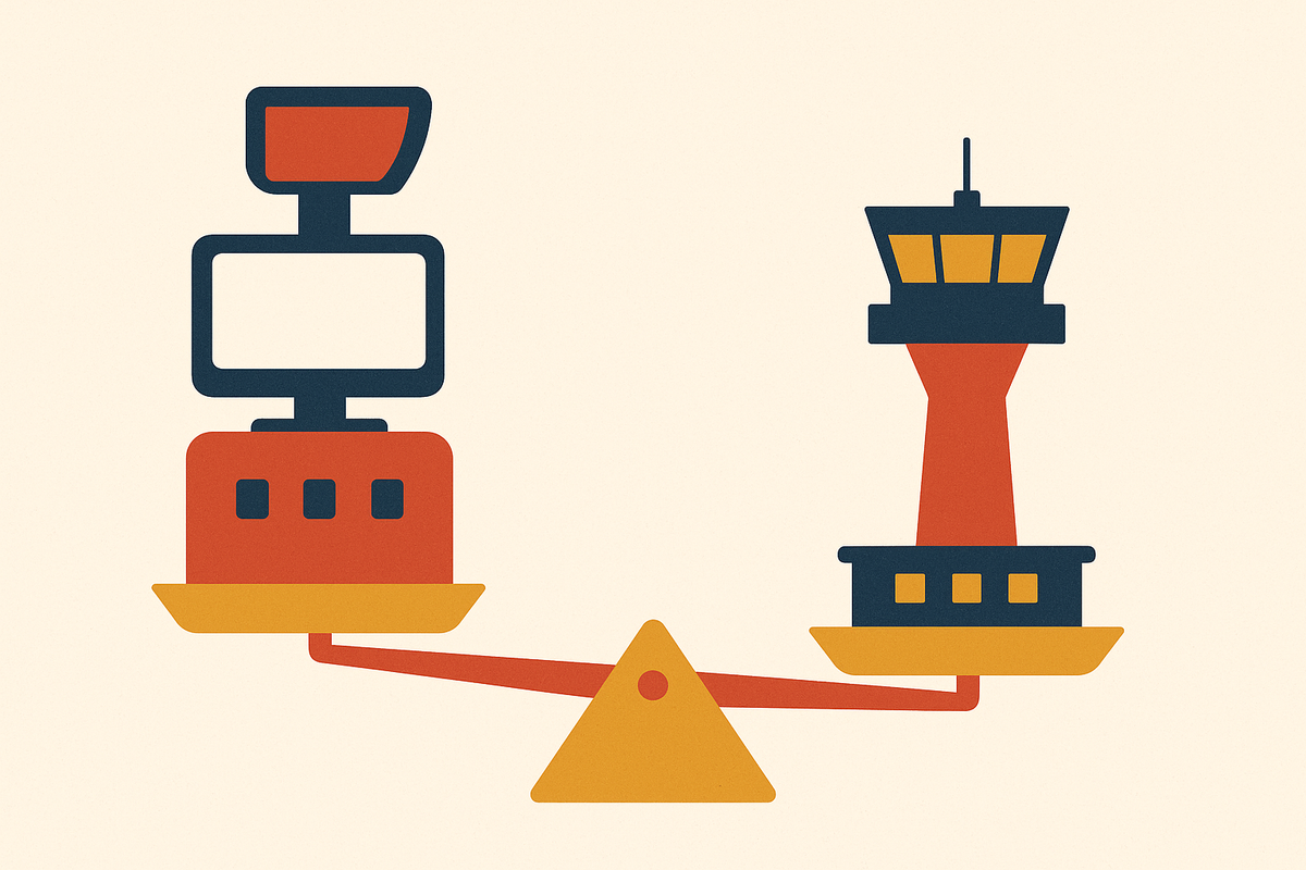 Cover illustration for “Cost Comparison of Digital Towers Versus FAA Contract Towers”