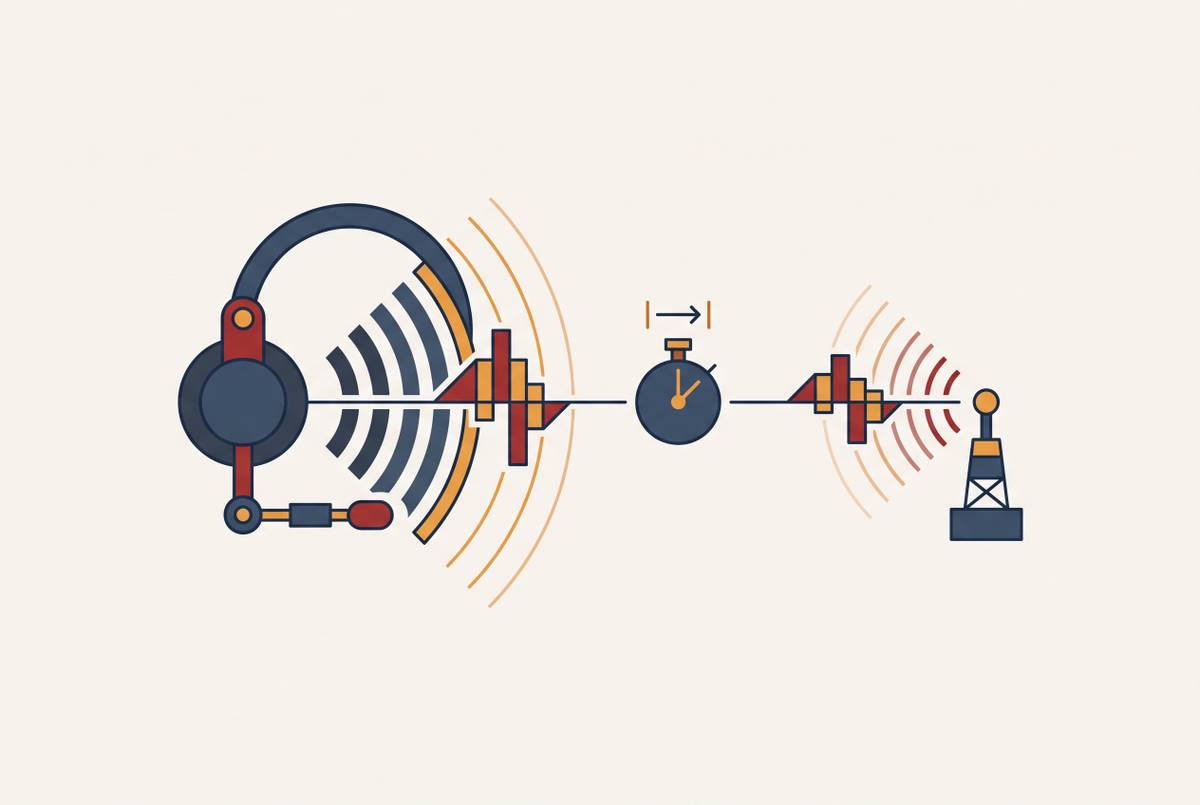 Cover illustration for “Latency and Audio Latency Standards for Digital ATC Systems”