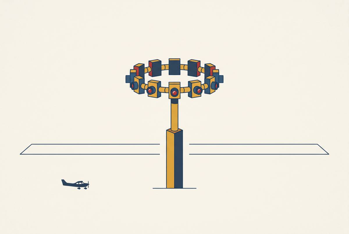 Cover illustration for “Camera Array Design for Digital ATC Towers at Low-Traffic Airports”