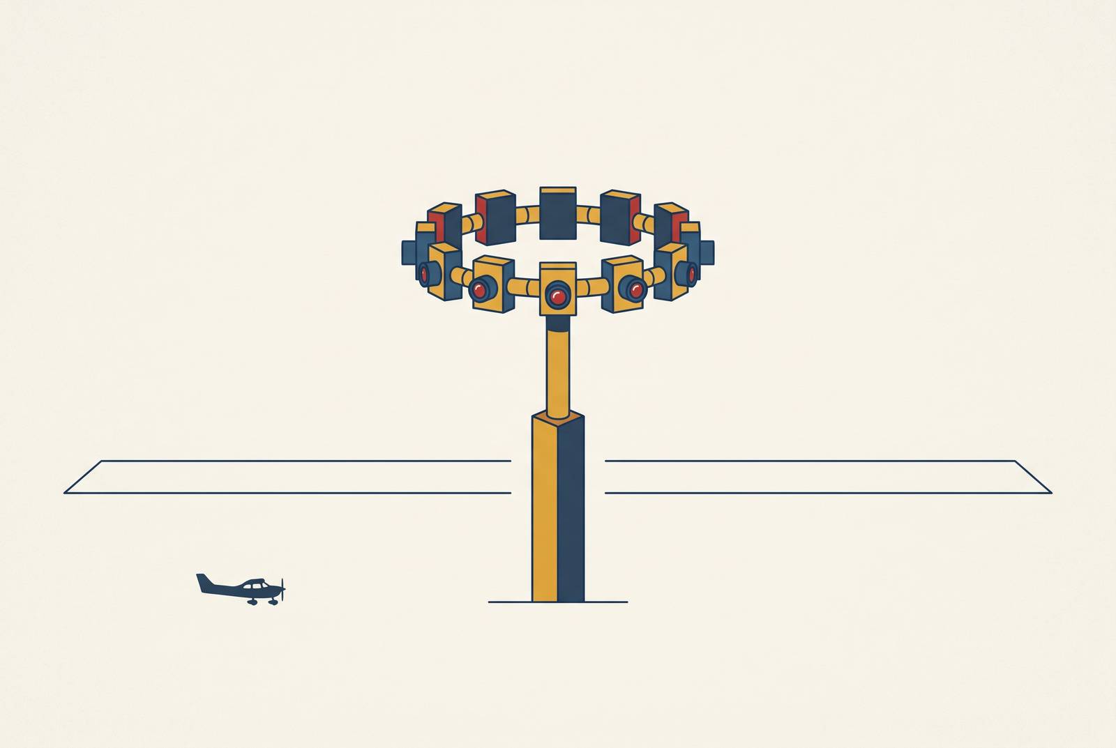 Cover illustration for “Camera Array Design for Digital ATC Towers at Low-Traffic Airports”