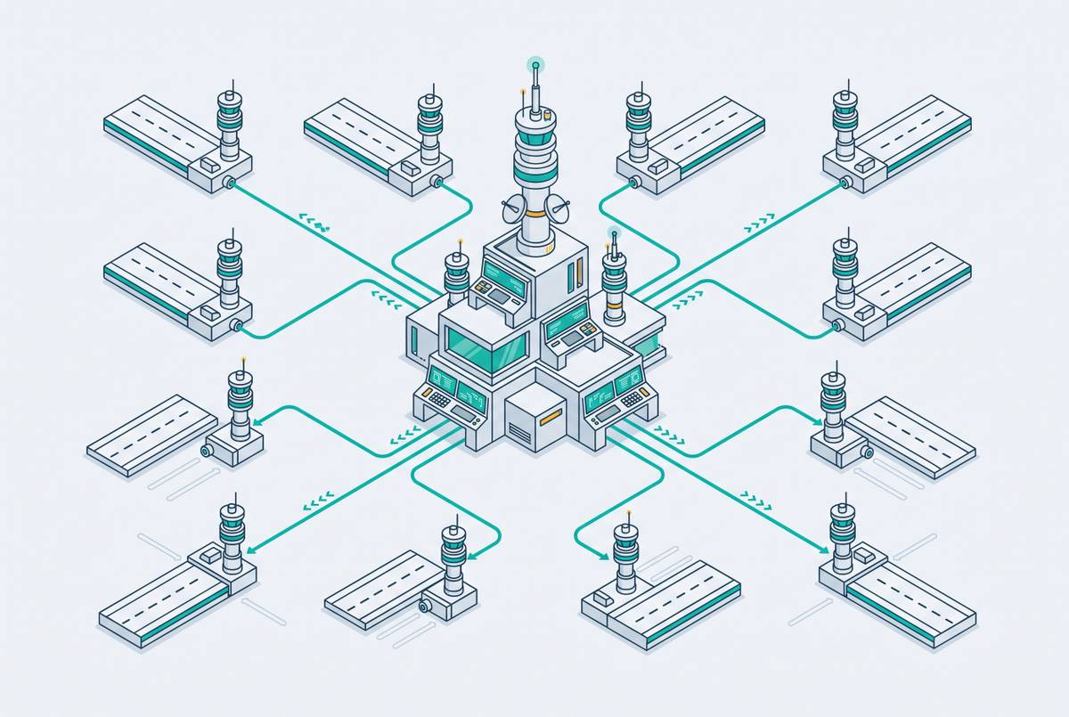 Cover illustration for “Scalable Multi-Airport Remote Tower Hub Design”
