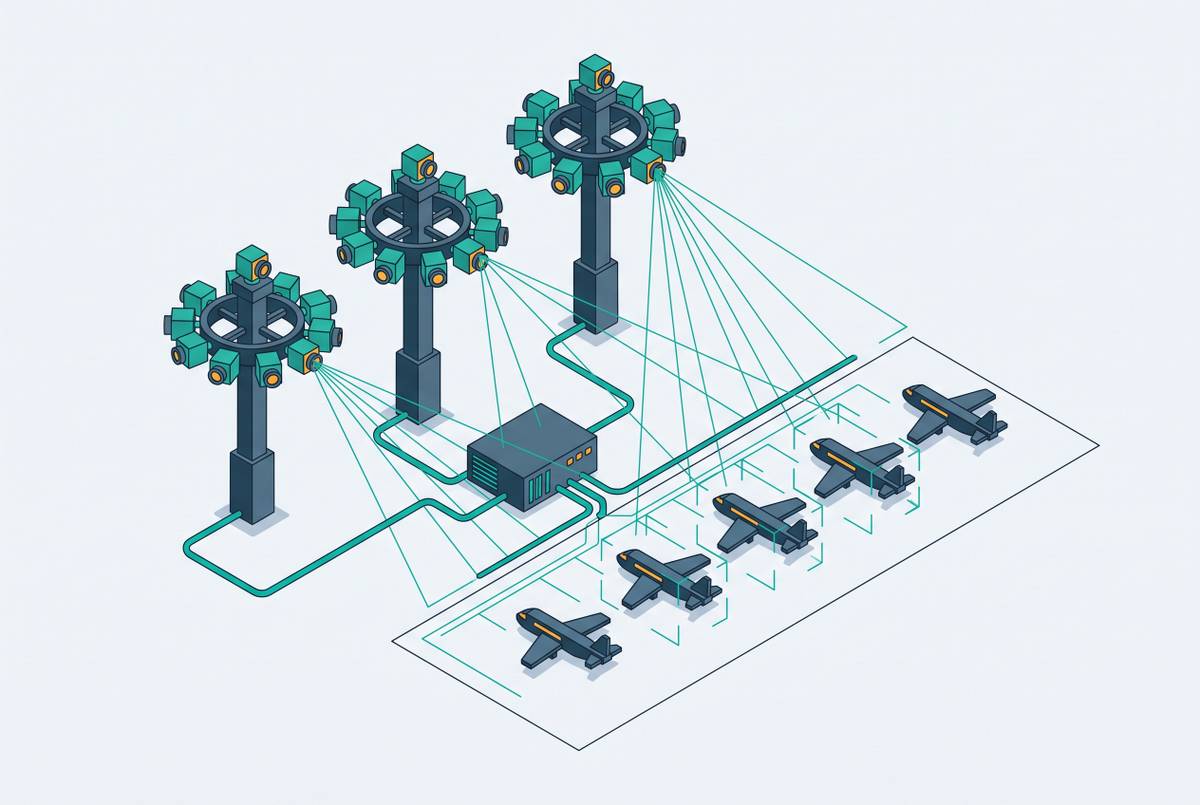 Cover illustration for “Machine Vision Detection Accuracy Across Deployed Remote Tower Systems”