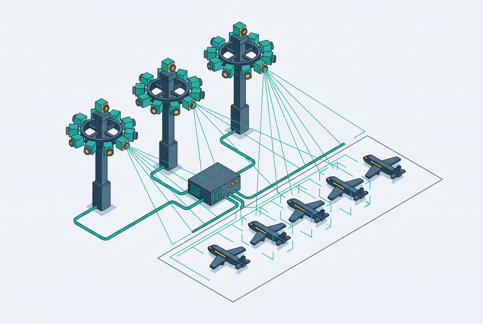 Cover illustration for “Machine Vision Detection Accuracy Across Deployed Remote Tower Systems”