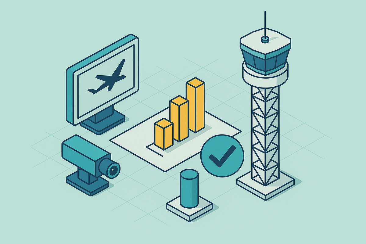 Cover illustration for “Machine Vision Detection Accuracy Across Deployed Remote Tower Systems”