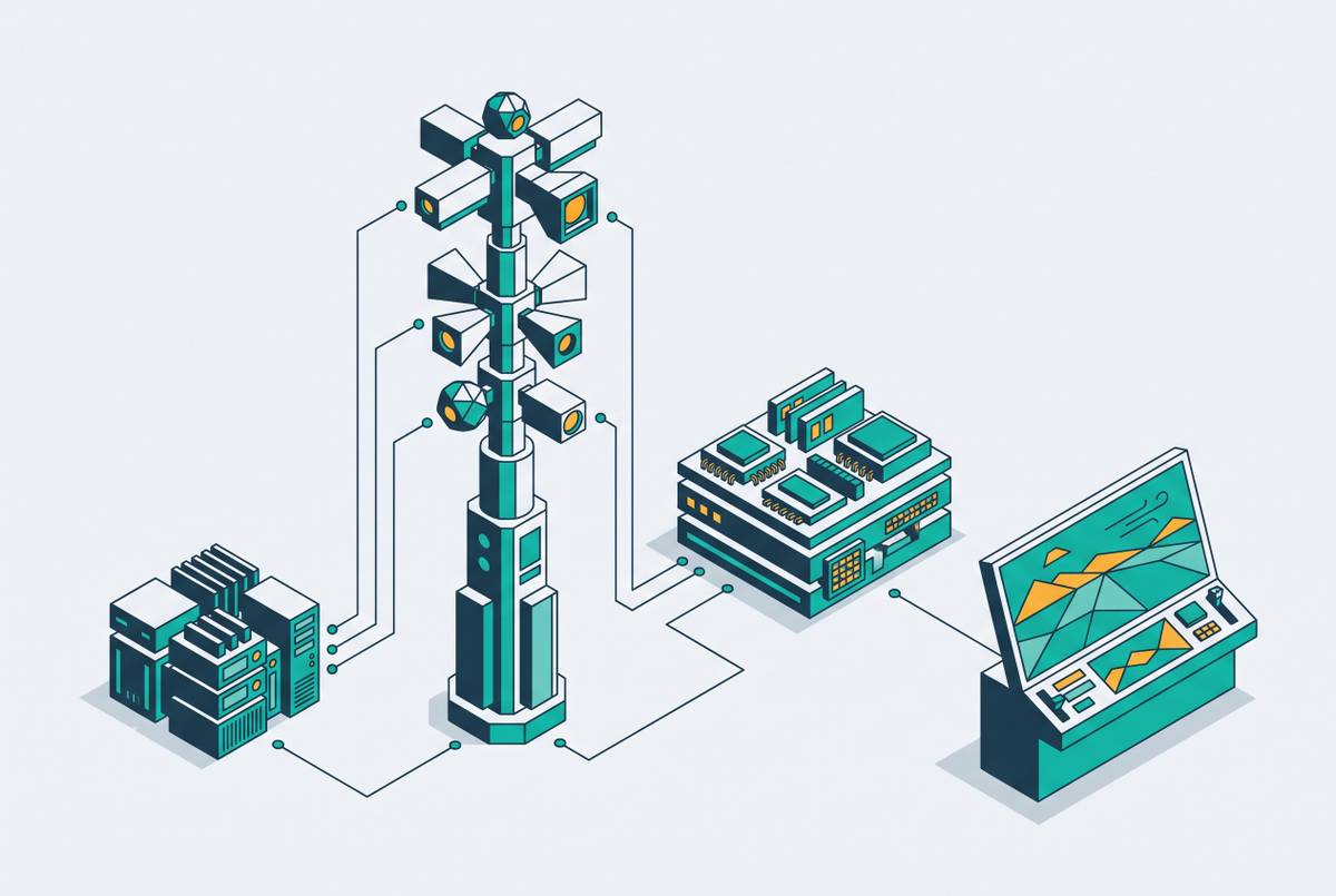 Cover illustration for “Edge Computing Architecture in Remote Tower Systems”