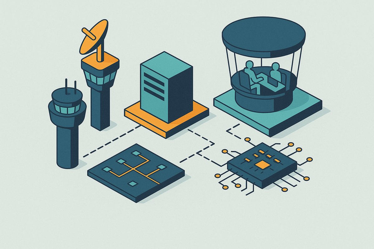 Cover illustration for “Edge Computing Architecture in Remote Tower Systems”