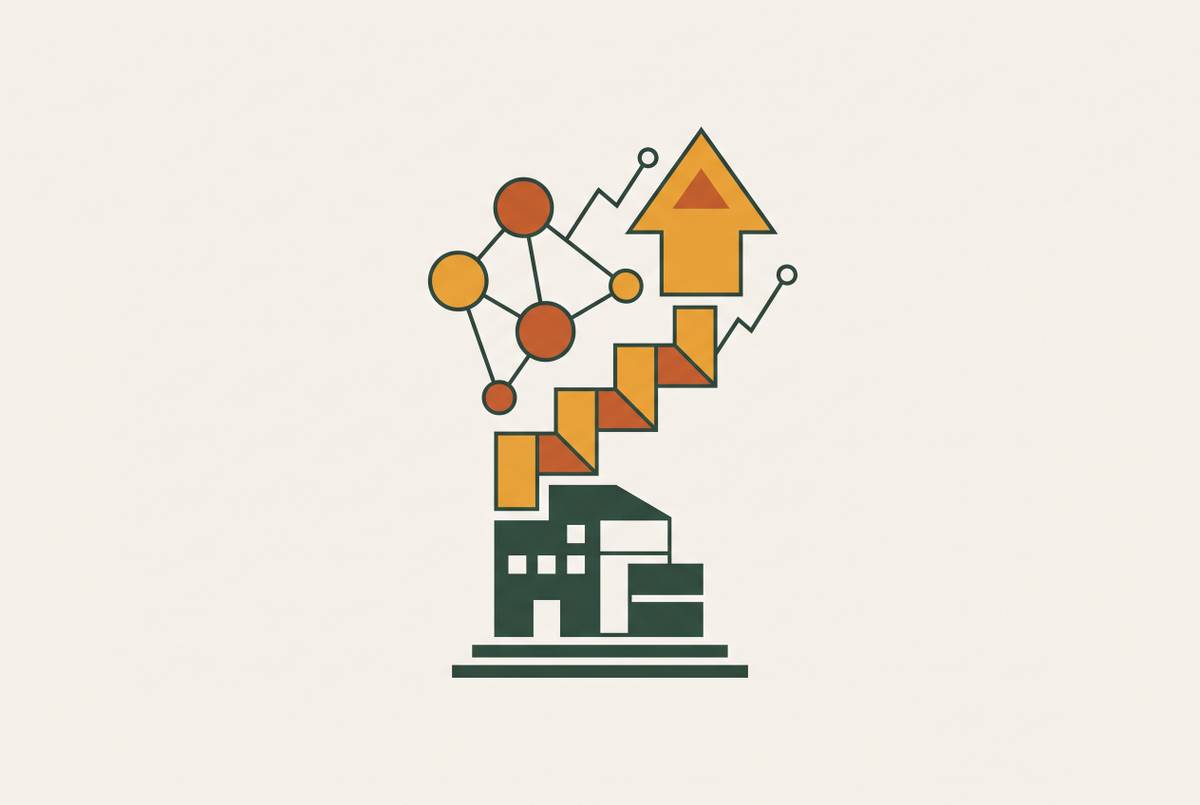 Cover illustration for “Predictors of Successful AI Implementation in SMB Professional Services”