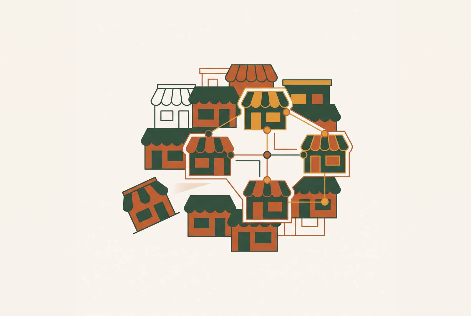 Cover illustration for “Competitive Displacement of Non-Adopting SMBs in Saturated Local Markets”