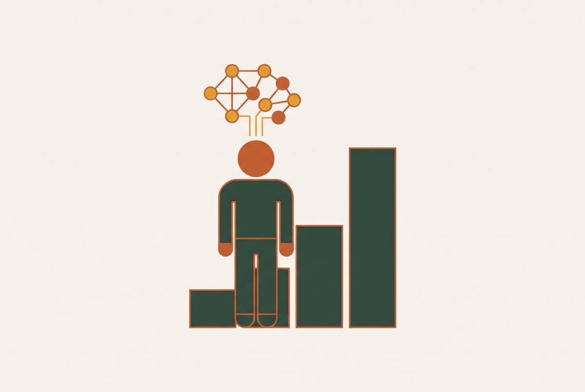 Cover illustration for “AI Adoption and SMB Revenue per Employee Ratios”