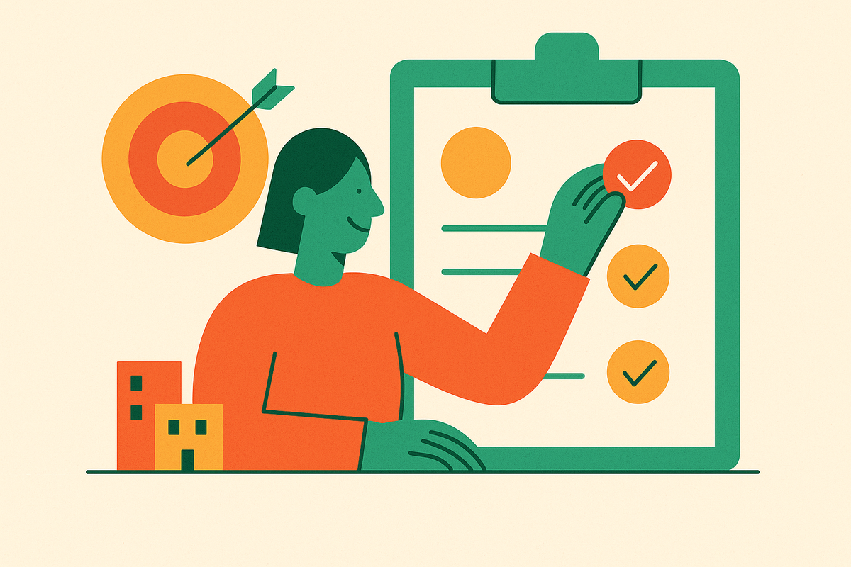 Cover illustration for “OKR Setup for a Ten to Fifty Person Service Firm”
