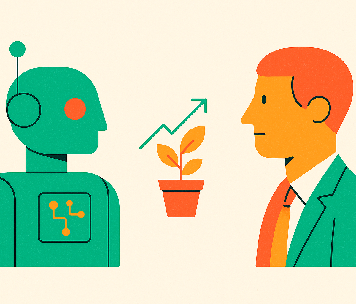 Cover illustration for “AI vs Hiring a New Employee for Small Business Growth”