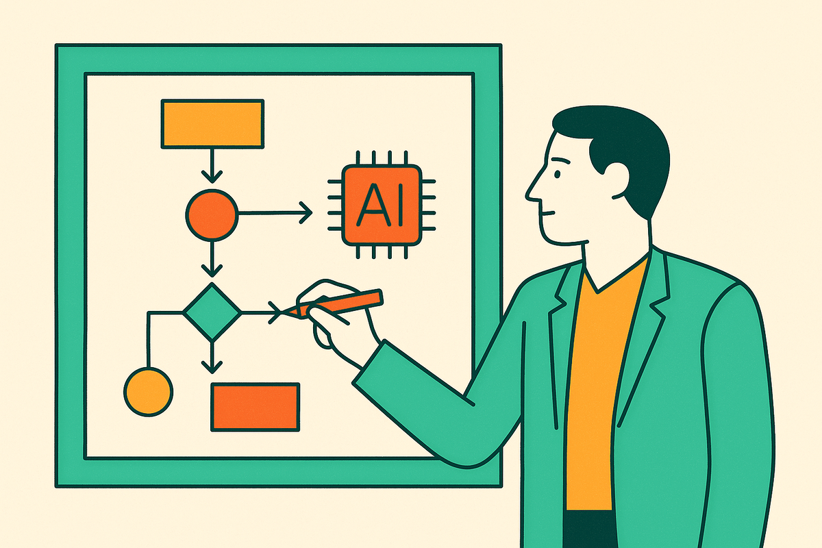 Cover illustration for “Business Process Mapping Before Adopting AI Tools”