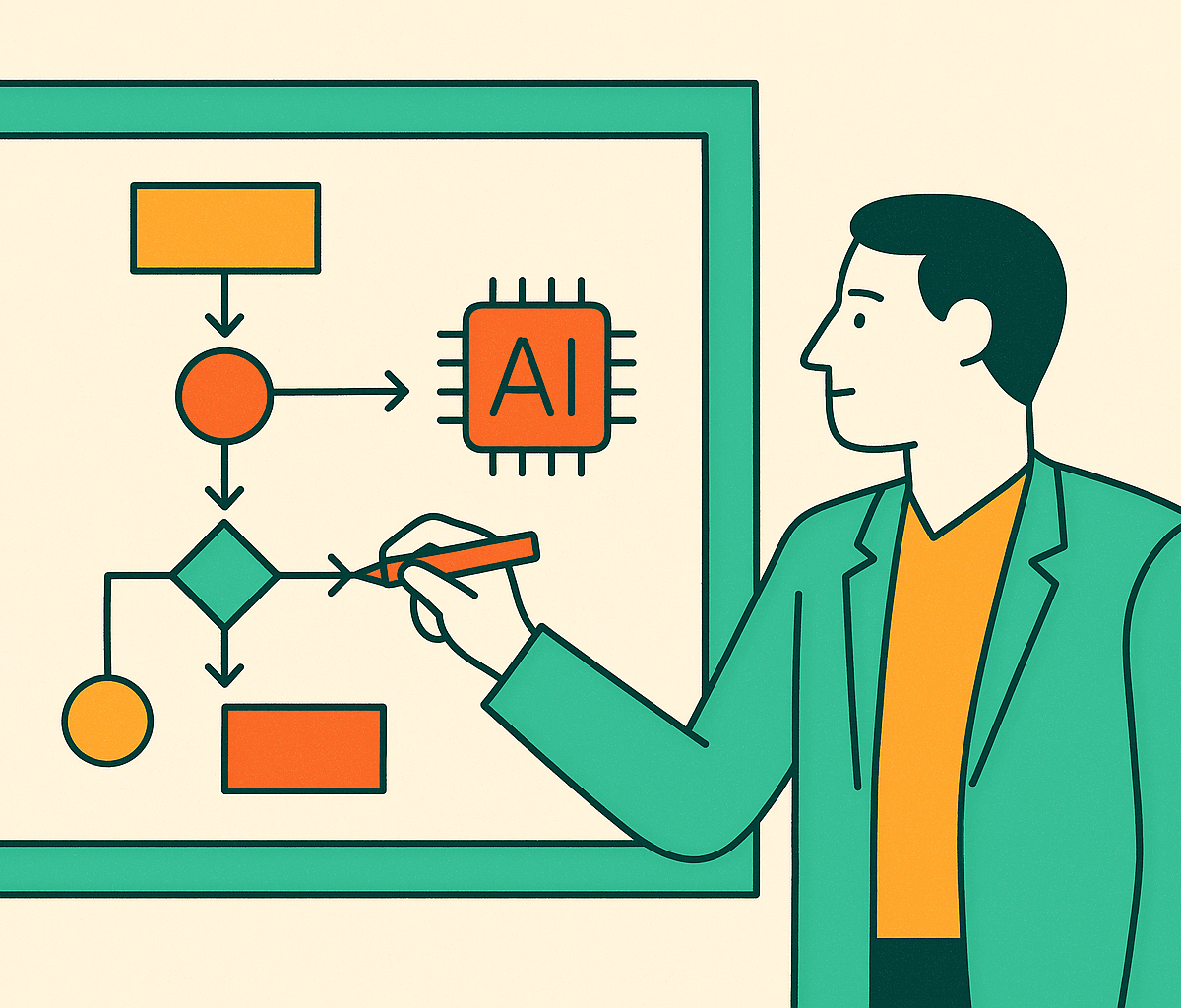 Cover illustration for “Business Process Mapping Before Adopting AI Tools”