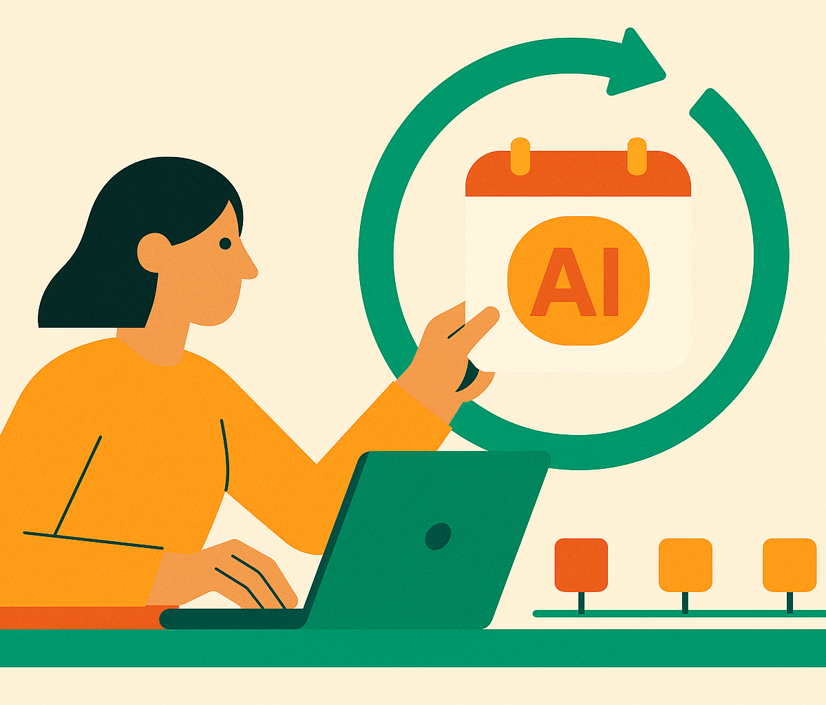 Cover illustration for “Thirty Day AI Implementation Timeline for a Small Business”