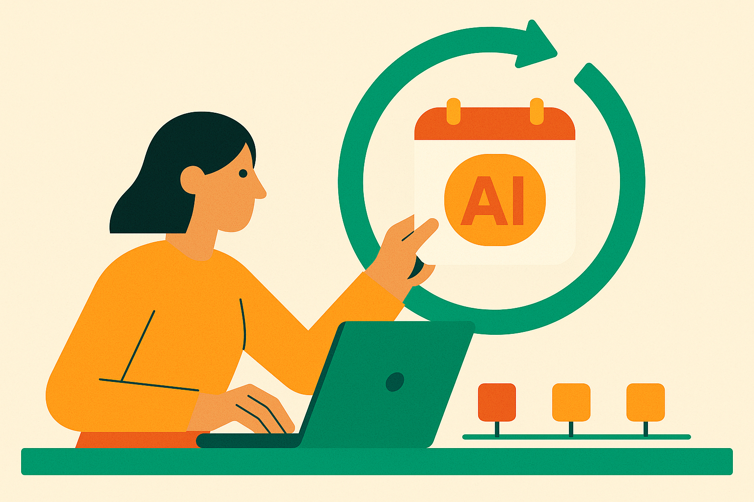 Cover illustration for “Thirty Day AI Implementation Timeline for a Small Business”