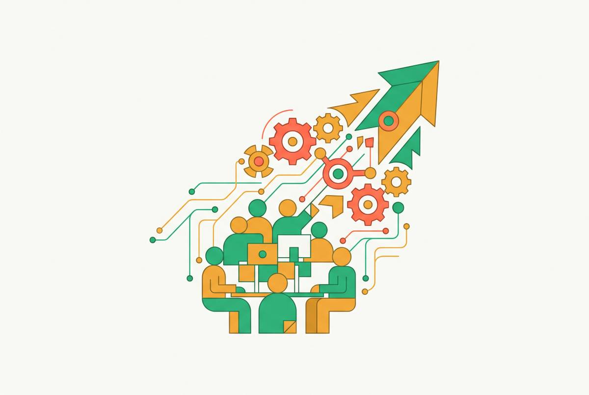 Cover illustration for “What a 50-Person Company Actually Accomplishes in Its First 30 Days of AI Deployment”