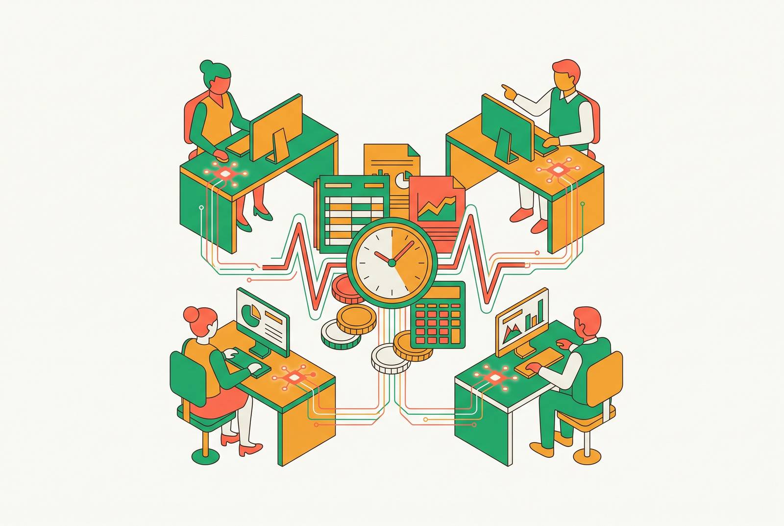 Cover illustration for “Embedding AI Into the Daily Rhythms of a Sub-100-Staff Accounting Firm”