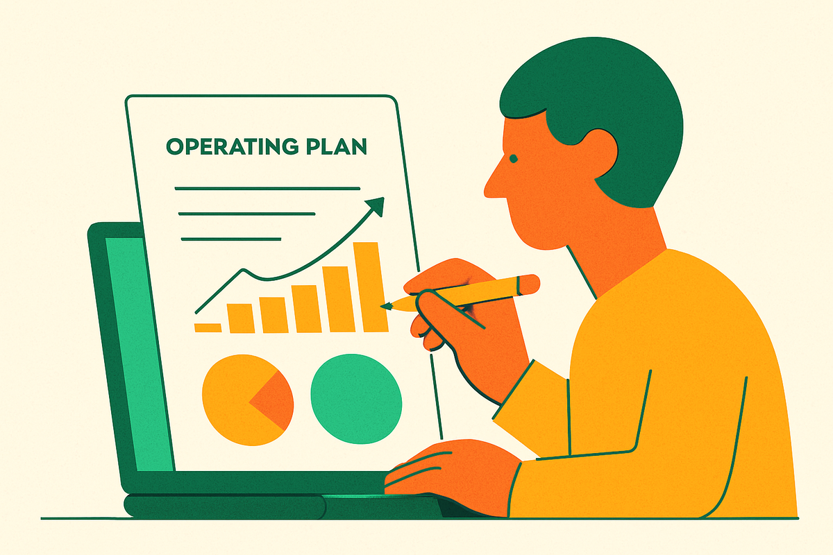 Cover illustration for “Annual Operating Plan Template for a Ten to Fifty Person Service Firm”