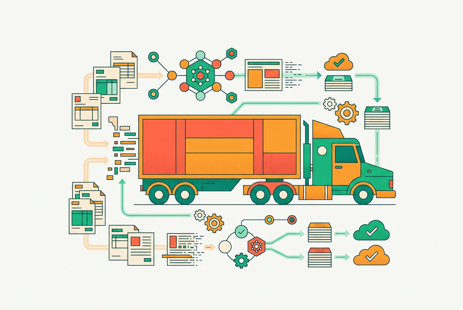Cover illustration for “How Freight Companies Are Using AI to Reduce Back-Office Headcount Costs”