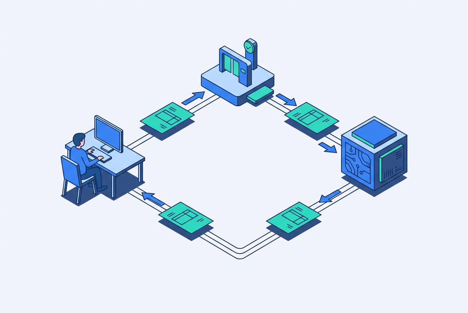 Cover illustration for “Hybrid AI-plus-human AR automation services: how leading providers structure human-in-the-loop support”