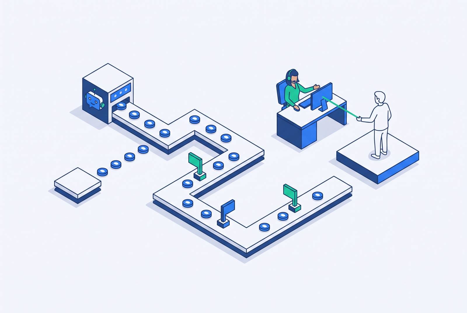 Cover illustration for “Escalation Triggers That Move Silent B2B Buyers From AI Outreach to Live Collector Intervention”