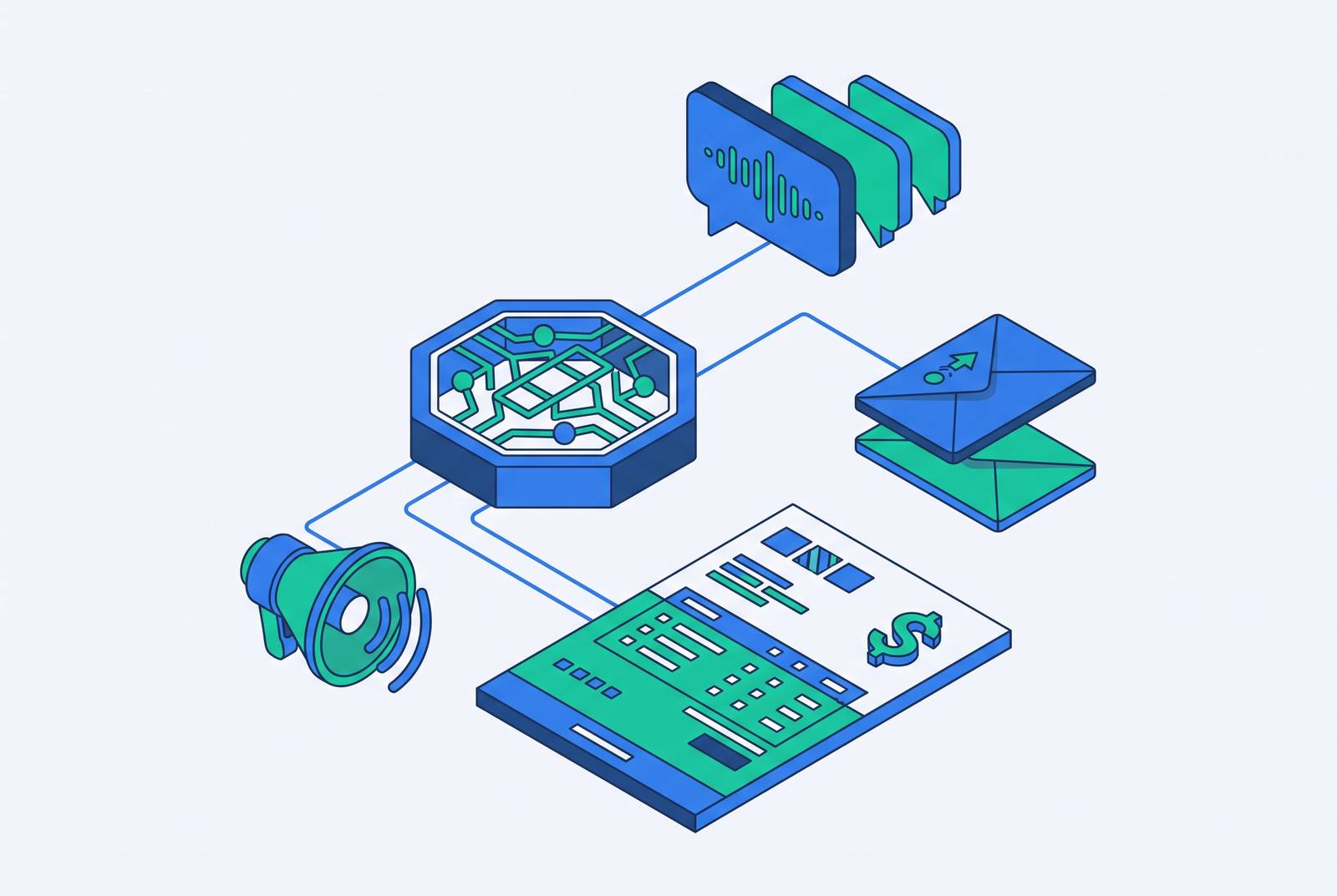 Cover illustration for “Generative AI in AR Collections Communication”