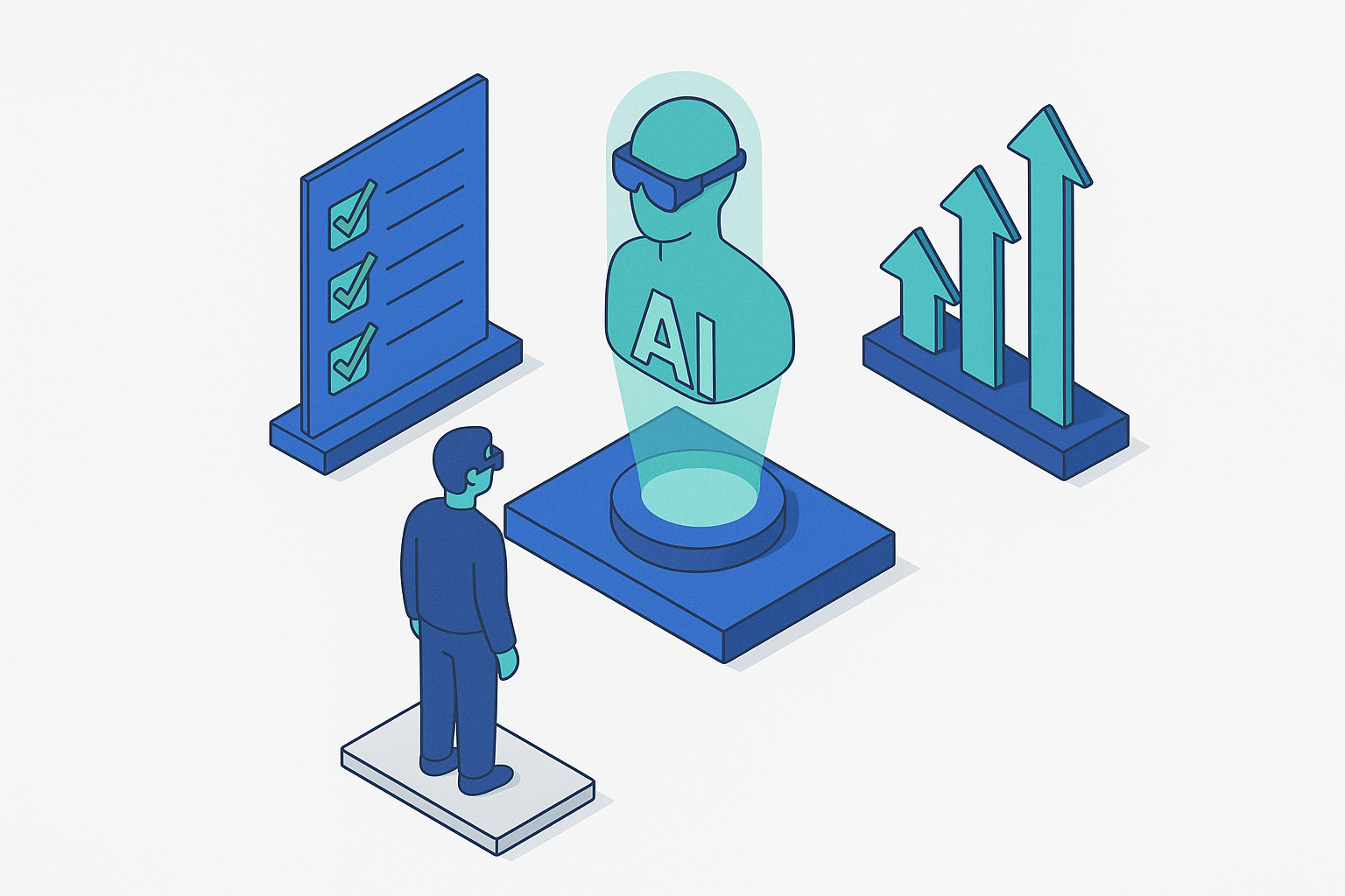 Cover illustration for “AI-powered AR assistants that automate follow-up and escalation workflows”