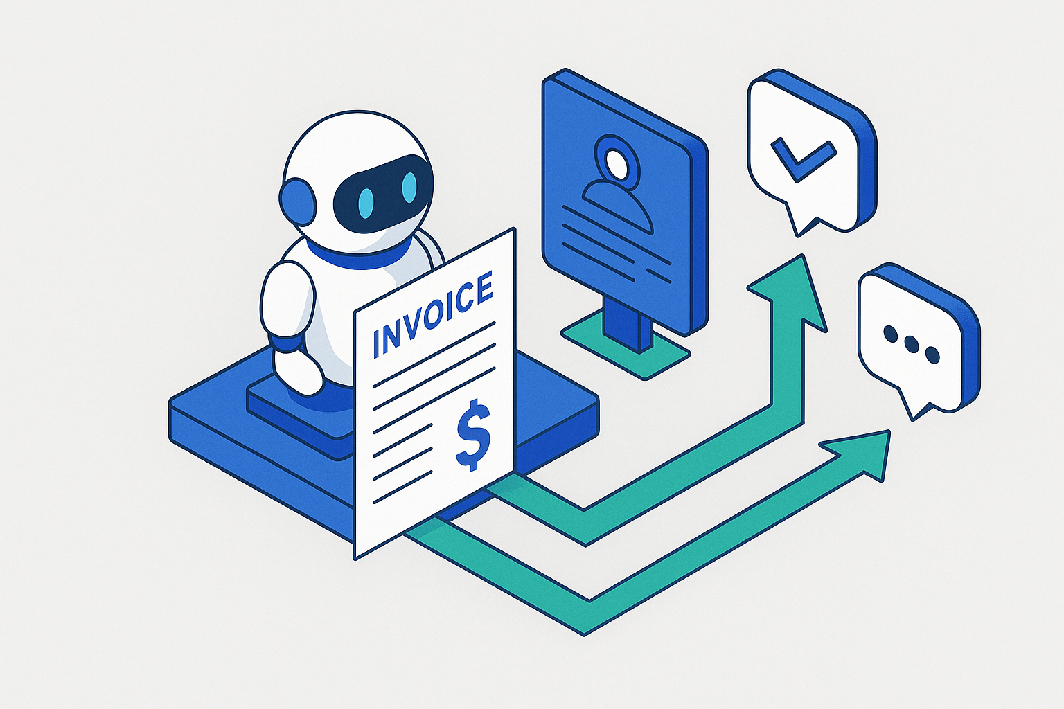 Cover illustration for “AI-powered accounts receivable assistants for automated follow-ups and escalations”