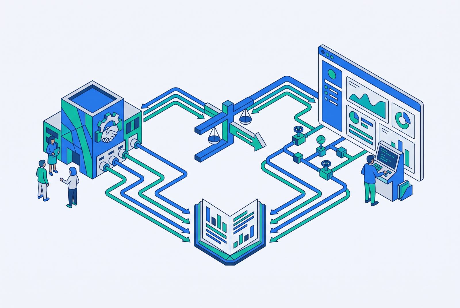 Cover illustration for “collections-as-a-service versus self-serve AR software: how the delivery models compare”