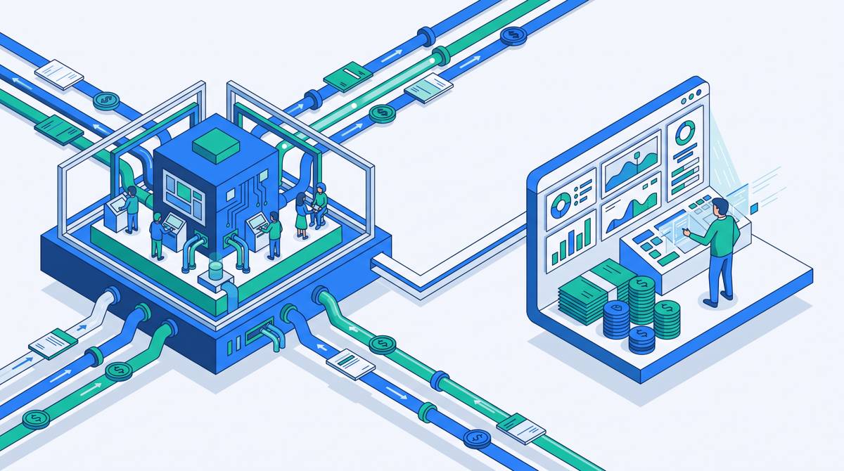 Cover illustration for “collections-as-a-service versus self-serve AR software: how the delivery models compare”