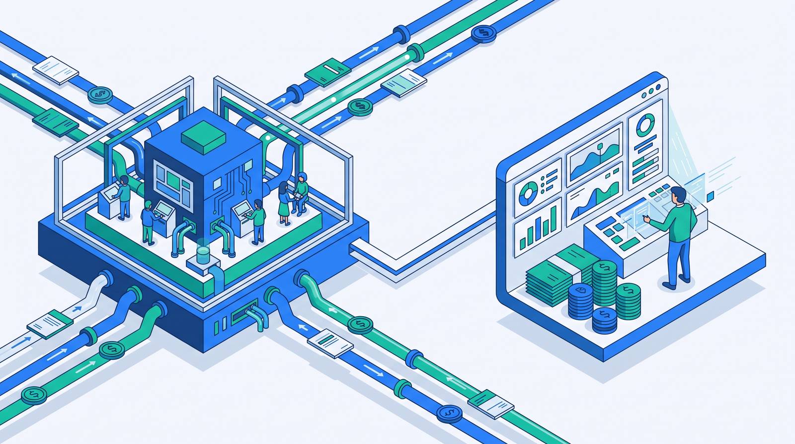 Cover illustration for “collections-as-a-service versus self-serve AR software: how the delivery models compare”