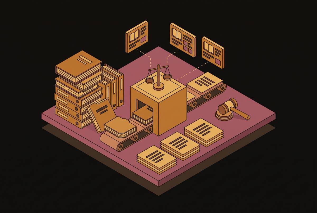 Cover illustration for “Legal Case Briefing Automation for High-Volume Practice Groups”