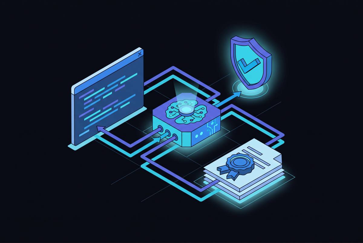 Cover illustration for “AI Coding Assistants in Regulated Industries”