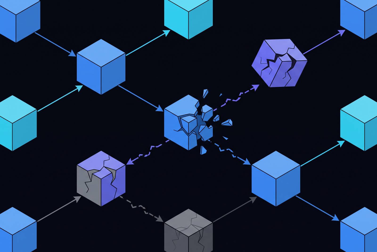 Cover illustration for “Failure Modes and Cascading Errors in Multi-Agent Systems”