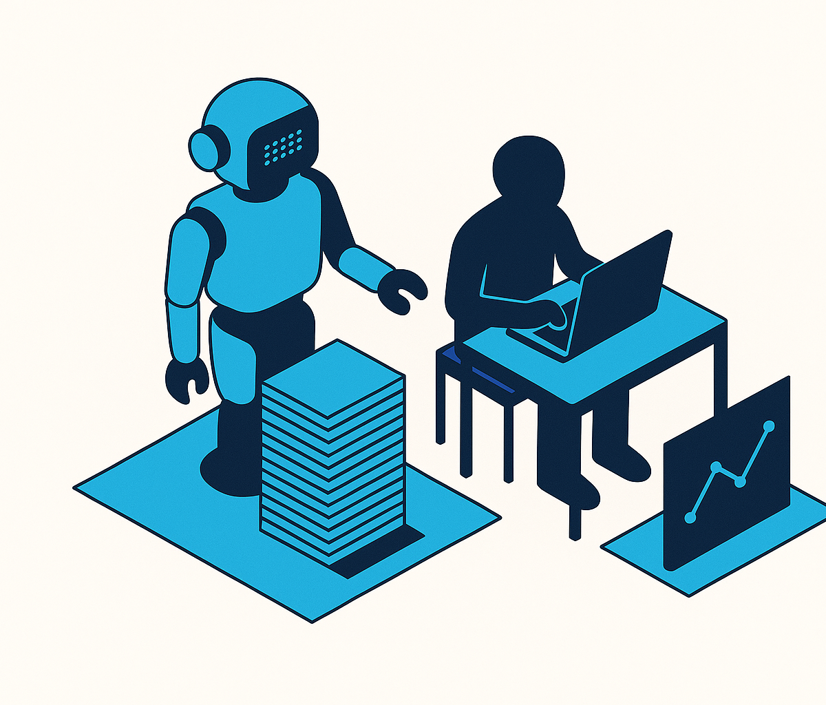 Cover illustration for “AI Impact on Knowledge Worker Output Quality vs. Speed”